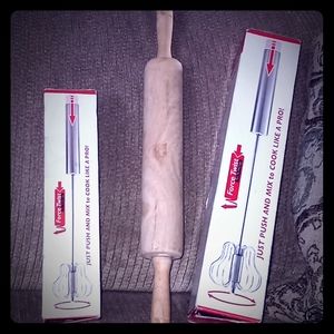 2 Wire Whisks and Rolling Pin